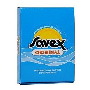 Savex Vochtinbrengende lippencrème, originele formule voor de behandeling van scheuren en hydratatie van de lippen, pot van 7,4 ml (12 potjes)