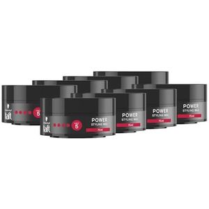Schwarzkopf TAFT Styling Wax Power (8 x 75 ml), haarwax voor maximaal 48 uur houdbaarheid, zacht voor haar en hoofdhuid, veganistisch, styling-wax
