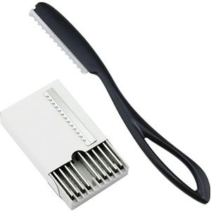 1 Dunner Scheermes + 10 Bladen Kapsel Dunner Veilig Scheren Mes Scheermes Baard Gezicht Haar Schaar Kapper Kappersscharen