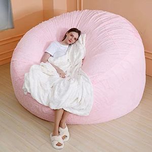 CWXKGL Zitzakhoes, multifunctionele grote zitzak stoelhoezen, luie bank zitzak bed vervangende hoezen (geen vulmiddel, alleen hoes)(Color:Flesh pink,Size:135 * 65cm)