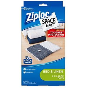 Ziploc Space Bag kleding vacumeerder opbergzak voor thuis en kast, XL, 6 zakken in totaal