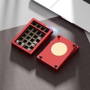 STARS21 Draadloos RGB Hot Swappable Toetsenbord -Tri-Mode Aluminium Toetsenbord met 800 mAh compatibel met QMK en via PC - Accessoire Cadeau (Red)