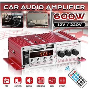 Audioversterker, S430 600W Audio Home Digitale versterkers Lcd Display Auto Audio Bass Power-versterker FM USB SD Radio Subwoofer-luidsprekers(12V Adapter for home)
