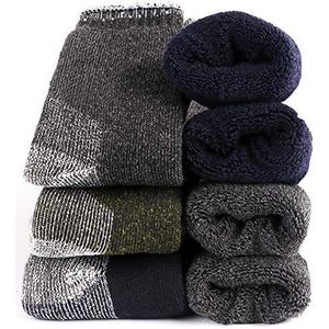 Heren zware dikke wollen sokken - zachte warme comfort winter crew sokken (Pack van 3/5), veelkleurig, één maat 7-12, S1-super Dikke Thermische 3pack, 7-12