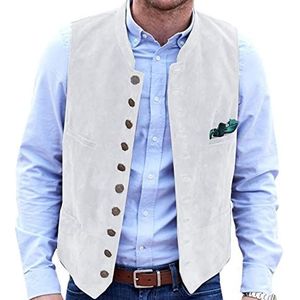 AeoTeokey Heren pak vest su�ède lederen vintage casual western cowboy vest, Wit, S