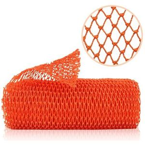 ZOCY Afrikaanse netspons, authentieke exfoliërende lichaamsscrubber voor bad en douche, meerdere texturen met zacht diep exfoliërend en rijk schuim voor alle huiden (oranje)