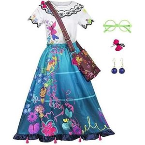 SZYDM Unisex Halloween Cartoon Cosplay Kostuum Mirabel Jurk Bruno Pak Volwassen Isabela Madrigal Jurk Prinses Bloemenjurk Outfits voor Vrouwen Meisjes, Mirabel 1,3XL
