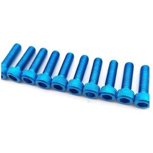 Kuipboutset 10 Stuks M6x20mm Universele 6MM Racing Motorcross Deel Kit Kuip Dirt Pit Moto Bevestiging Moeren Bouten Accessoires(10 pieces-Blue)