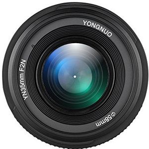 YONGNUO YN35mm F2N f2.0 Groothoek AF / MF vaste focuslens F-houder voor Nikon D7200 D7100 D7000 D5300 D5100 D3300 D3200 D3100 D800 D600 D300S D300 D90 D5500 D3400 D500 DSLR-camera's 35 mm