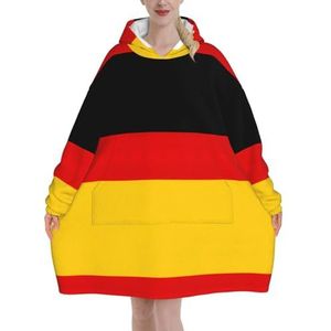 Oversized Duitse Vlag Hoodies Vrouwen Uk Pluizige Deken Hoodie Sherpa Vrouwen Fleece Draagbare Deken Mannen