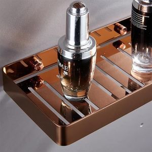 Zwevende planken Douche Caddy Roestvrijstalen badkamerhoekplank Shampoo houder Zeephouder Keukenplanken Aan de muur gemonteerd Kruidenrek Sponslade Roestvrij Duurzaam,Rose gold