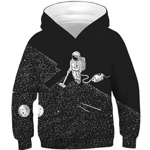 Ocean Plus Jongens Pullover met Capuchon Kleurrijke Tieners Hoodie Kinderen Sweater met Lange Mouwen en Capuchontrui Sweatshirt (XL (Hoogte: 155-160cm), Vacuüm astronaut)