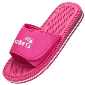 Kubota Badslippers met Klittenbandsluiting - Badslippers Dames - Slippers zomer voor strand - Schoenen voor douche en sauna - roze - 39