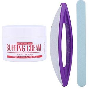 Manicure polijsten kit, Samfox Nail Buffing Cream, lederen buffer, polijsten, nagelverzorging gereedschap set voor manicure pedicure salon 3 stuks