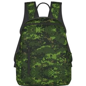 EdWal Hibiscus Bloemenprint Lichtgewicht Mode Casual Rugzak College Bag, Voor Outdoor Reizen Zakelijk Werk, Groene leger digitale camouflage, Eén maat