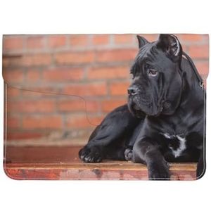 Cane Corso Grote Zwarte Honden Huisdieren, Lederen Laptop Sleeve, Notebook Tas Laptop Case Sleeve Tablet Aktetas