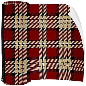 Potlood Case Pen Tas Houder met Rits Coin Organizer Tassen Make-up Cosmetische Pouch voor Vrouwen Tiener Meisjes Jongens Kinderen, Rood Geel Geruit Patroon