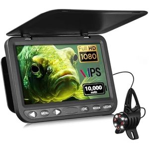 1080PHD onderwaterviscamera, 10000mAh ijsviszoeker for vissen op ijsmeren met een boot voor zee-, meer-, boot- en kajakvissen(25m no DVR)