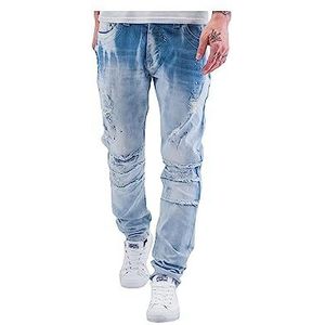 Cipo & Baxx Spijkerbroek voor heren, opvallende destroyed slim fit denim broek, 258-iceblue, 31W / 34L