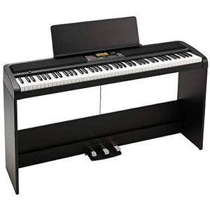 KORG Digitale piano XE20SP, digitale piano met standaard muziekstandaard en 3-delige pedaaleenheid, digitaal ensemble piano, keyboard met 88 aanslaggevoelige toetsen, zwart