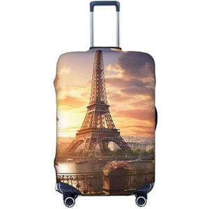 BTCOWZRV EiffelTower Bagagehoes Elastische Wasbare Koffer Protector Anti-Kras Reisbagagehoezen Stofdichte Bagage Case Covers Draagbare Koffer Covers Fit 45-70 cm Bagage, Zwart, M