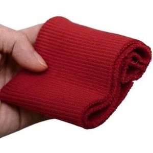 Stretch ribbels gebreide stof ， Rekbare katoenen jersey boordstof for sweatshirt onderkant, 8x8cm, 1 paar(Watermelon Red)