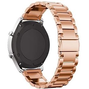 INEOUT Hoogwaardige horlogeband Geschikt compatibel met Garmin VivoActive 3 Music VivoMove 3 Lux-stijl HR Metalen anti-val duurzaam polshorloge riemen (Color : Rose gold, Size : VivoMove style)