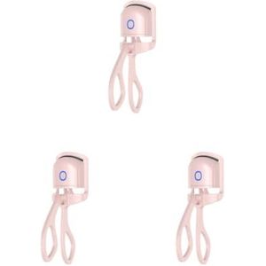 3 Set Draagbare Verwarmde Wimper Curler Type C Oplaadbare Snelle Verwarming Tool Mini Roze