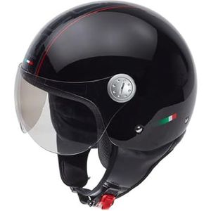 BEON Design - Jethelm met vizier - Geschikt als Scooter Brommer Motor Snorfiets helm - Retro helm scooter voor Volwassenen - Incl helmtas