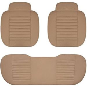 Stoelhoezen Beschermhoezen Auto Bekleding Pu Lederen Zitkussen Voor Toyota Voor Chr Voor Corolla Voor Yaris Voor Sienna Voor Vios Voor Fortuner Voor Kluger Voor Sequoia Voor Wish(Beige 5 Seat)