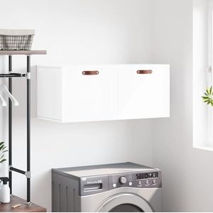 LAPOOH Wandkast hoogglans wit, 80x36,5x35 cm, bewerkt hout, wandkast, wandkast, voor woonkamer, badkamer, keuken (SPU: 830054)