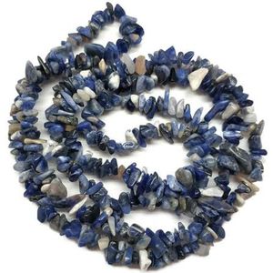 Groothandel 3-5mm Natuurlijke Grind Vorm Kleurrijke Onregelmatige Agat Stenen Kralen Voor Sieraden Maken DIY Armband Ketting Strand 34''-Blauw-ader steen-3 tot 5 mm