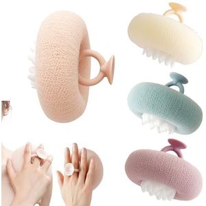 Douchespons voor lichaam, bad courtesy spons zeepballen voor vrouwen, scrub je lichaam en geniet van de douche (Small, 4)