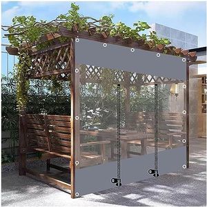 Waterdicht doorzichtig zeil met ritssluiting, ideaal voor tuinhuisje, pergola, terras en garage, 2,5 x 3 m