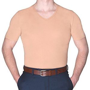 Covert Heren Onzichtbare Onderhemd 100% Fijn Katoen (L) Beige