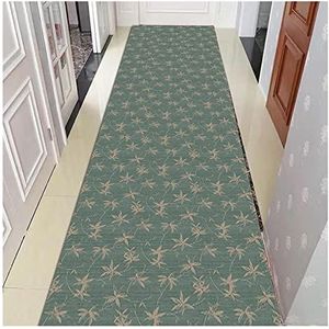 Non Slip Runner Rug for Hallways,Washable Living Room Green Farmhouse Style Area Rugs Mats, Home Decor Carpet with Non-Slip Back, for Kitchen Hallway Dining Room Entrances, 60/80/90/100/120cm Wide (S