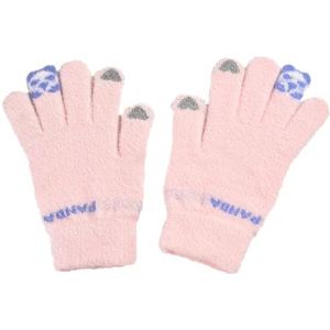 Thermo-modieuze winterhandschoenen voor dames en heren, elastisch, licht, touchscreen, zachte handschoenen, One Size, Imitatiebont, geen edelsteen