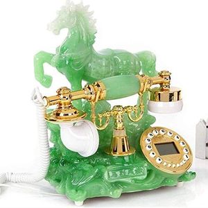 Telefoon Thuistelefoon Retro vaste telefoon met nummerherkenningsknop en klassieke metalen beltonen in de kronkelige stijl van de jaren twintig met moderne elektronische beltelefoons voor thuiskeuken