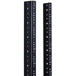 RackPath 12U Verticale Server Rack Rail Paar Kit, DIY Rack Build, 12-24 Schroeven x48
