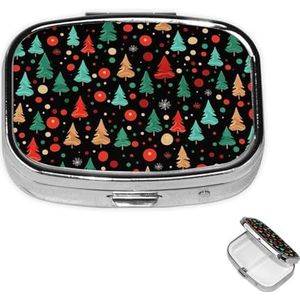 Pil Case Rechthoek 3 Compartiment Pillendoos Ronde Pil Organiseer Metalen Waterdichte Geneeskunde Organizer Doos voor Reizen Kleine Pillen Container Draagbaar voor Supplementen