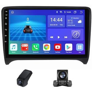 Carplay autoradio 2 Din geldt voor Audi TT 2 8J 2006-2014 met Android Auto Bluetooth 9 inch touchscreen autoradio met FM-radio/GPS stuurwielbediening+achteruitrijcamera ADAS DVR(X1)