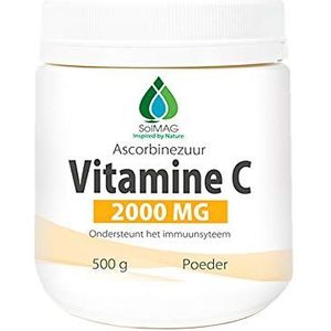SoLMAG Vitamine C Poeder 2000 mg | Ascorbinezuur | Pot 500 g | ondersteunt het immuunsysteem