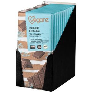 Veganz BIO Coconut Choc Original - vegan chocolade met kokosbloesemsuiker en biologische cacao heerlijk veganistisch - 12 x 80g