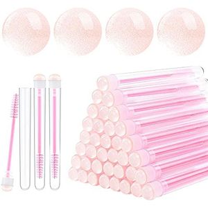 Dming 20Pcs Wimper Borstel Wimper Wand Make-up Tool Wimper Extension levert Reinigingsborstel Diamant Mascara Sky Roze