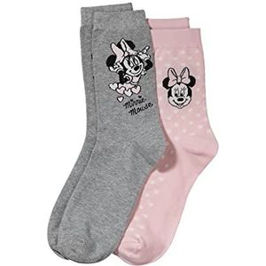ONOMATO! Minnie Mouse damessokken, set van 2, Meerkleurig, 39-42 EU