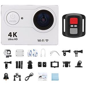 Actiecamera Ultra HD 4K/30fps Outdoor Mini Actie Camera Afstandsbediening Sport Camera Waterdichte Pro Moto Helm Sport Camera(32G Card,Silvery-Telecontrol)