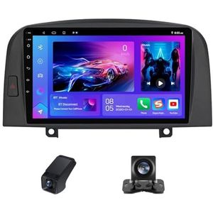 Autoradio 2 Din Bluetooth met Carplay en Android Auto,geldt voor Hyundai Sonata NF 2004-2008 9 inch met touchscreen stereo auto ondersteunt RDS GPS stuurbediening Achteruitrijcamera(NF-7)