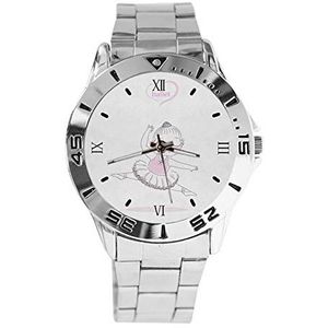 Ballet Dancer Meisje Mode Womens Polshorloges Sport Horloge voor Mannen Casual Rvs Band Analoge Quartz Polshorloge