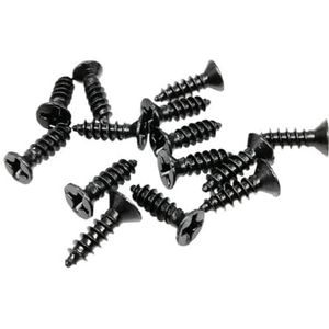 Flat Head Houtschroeven, 200 stuks Phillips platte verzonken kop zelftappende schroef M2 M2.6 M3 mini klein gouden zilver brons zwart staal for houten doos, zwart, 2x5mm(Black,2.6x10mm)