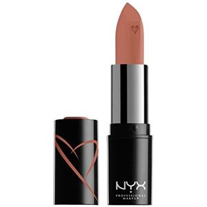 NYX Professional Makeup Shout Loud Satin Lipstick met satijnen afwerking en ultra-verzadigde kleur, zijde (nude)